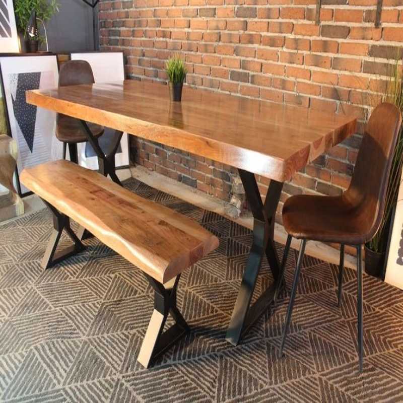 Rustic Live Edge Dining Table with Bench | Dining Table... | Live Edge Dining Table | Rustic Live Edge Dining Table with Bench | Dining Table...
