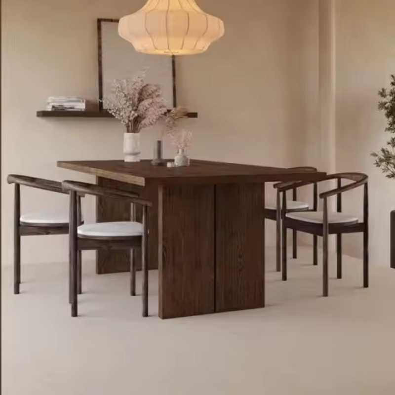 Minimalist Dining Table with Thick Legs | Rectangular D... | Live Edge Dining Table | Minimalist Dining Table with Thick Legs | Rectangular D...