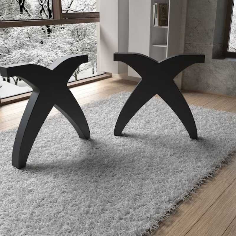 Modern X-Frame Steel Table Base – Black Powder-Coated M... | Deleted | Modern X-Frame Steel Table Base – Black Powder-Coated M...