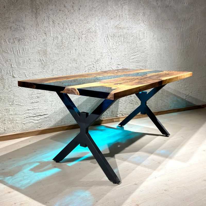 Ocean Resin River Table with Acacia Wood | Artistic Blu... | Epoxy Resin Dining Table | Ocean Resin River Table with Acacia Wood | Artistic Blu...