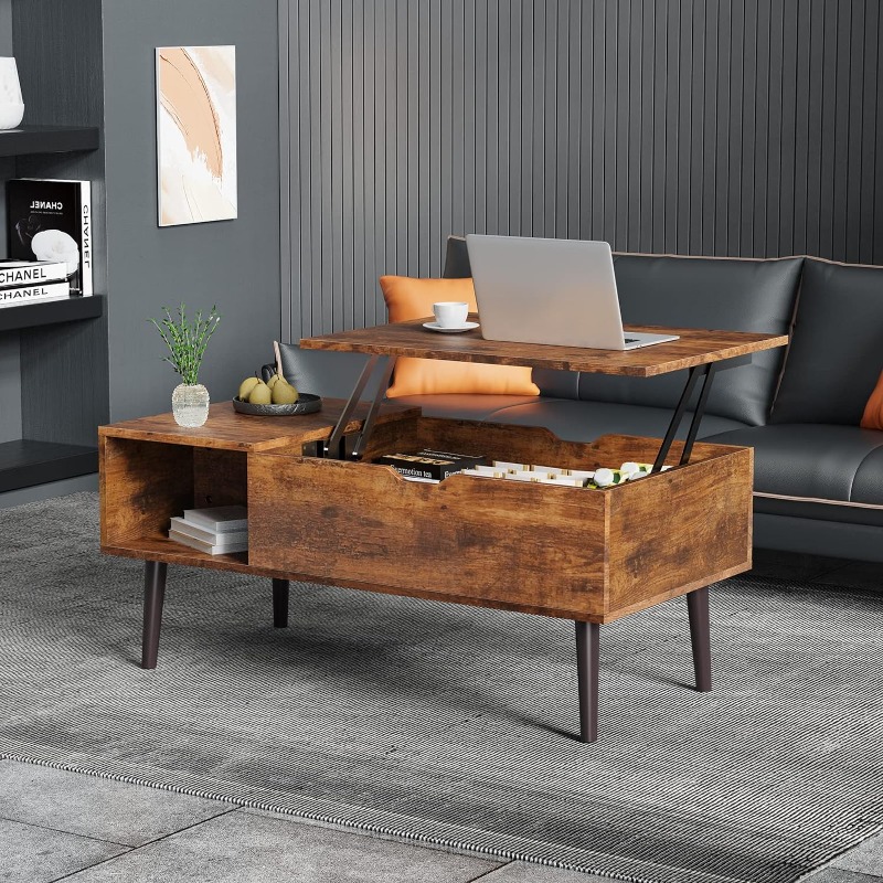 Modern Lift-Top Center Table with Hidden Storage & Side... | Deleted | Modern Lift-Top Center Table with Hidden Storage & Side...