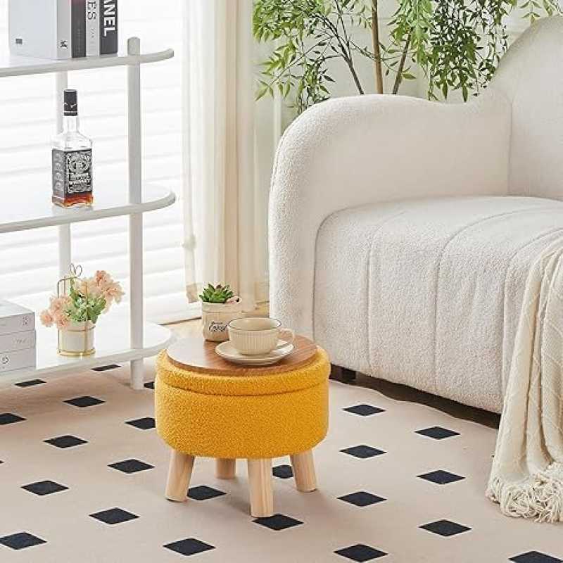 Trendy  Cotton Puff Stool with Hidden Storage | Stool | Trendy  Cotton Puff Stool with Hidden Storage