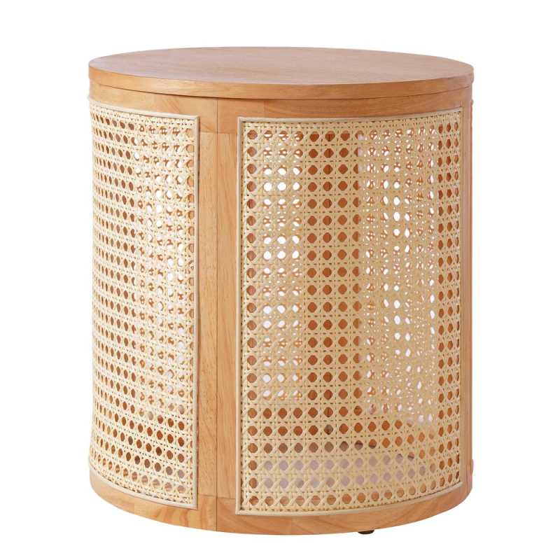 Compact Natural Rubberwood Side Table for Modern Homes | Solid Wood Side Table | Compact Natural Rubberwood Side Table for Modern Homes