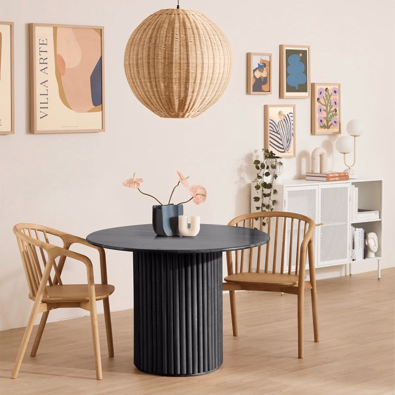 Woodensure 4 Seater Marble Round Dining Table
