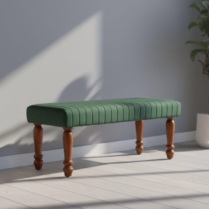 Piccolo Upholstered Bench (Dark Olive Green)