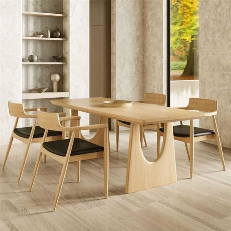 Scandinavian Mango Solid Wood Dining Table | Sculptural 6-Seater Table | 60 x 36 x...