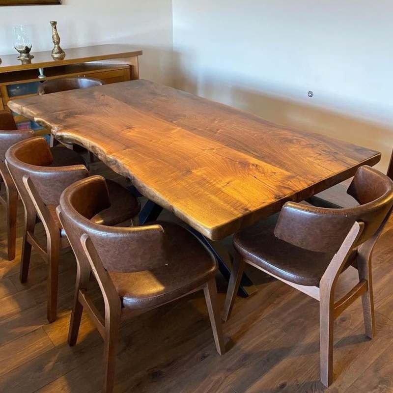 Handcrafted Natural live edge dining table for Modern Farmhouse Interiors | Solid ...