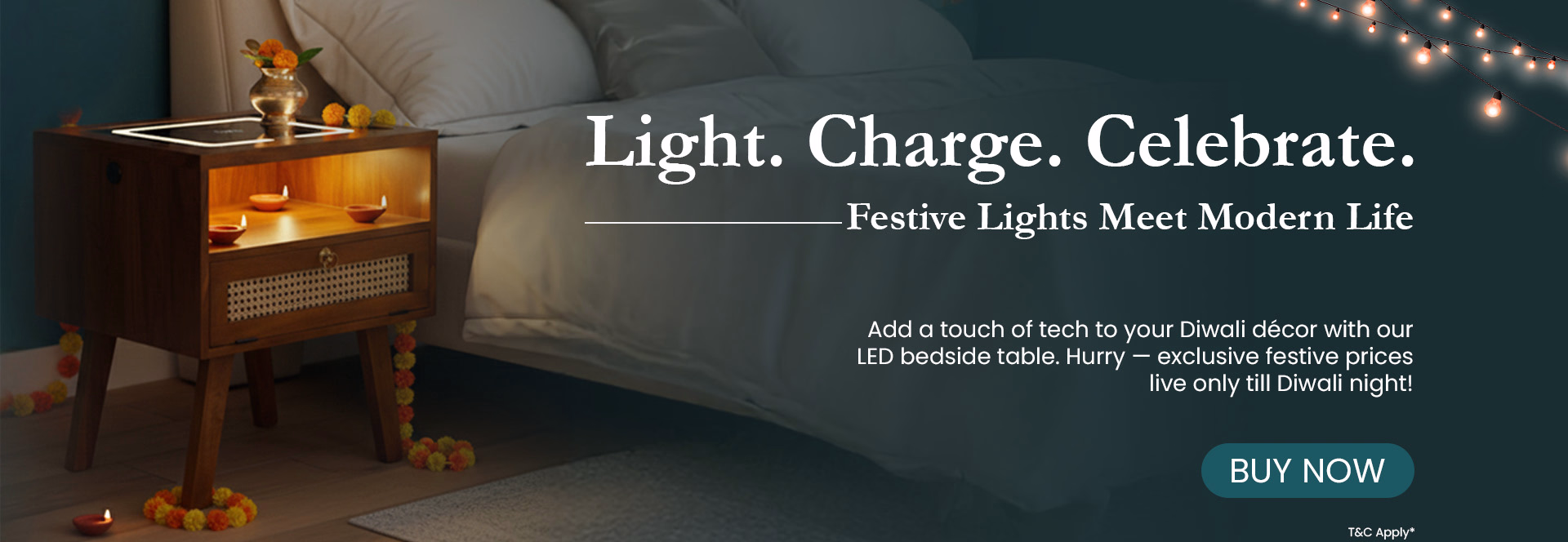 Upgrade your bedroom or living room with this stylish, multi-functional table featuring a rattan drawer, USB ports, and a convenient wireless charging station