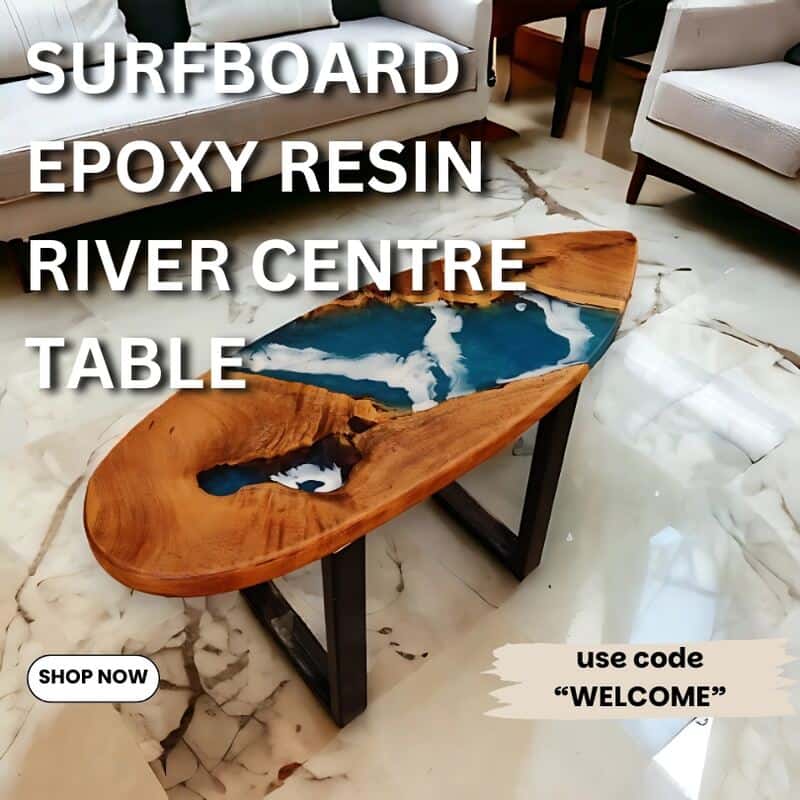 Shop Surfboard Epoxy Resin River Center Table