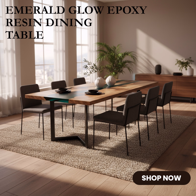 Shop Emerald Glow Epoxy Resin Dining Table