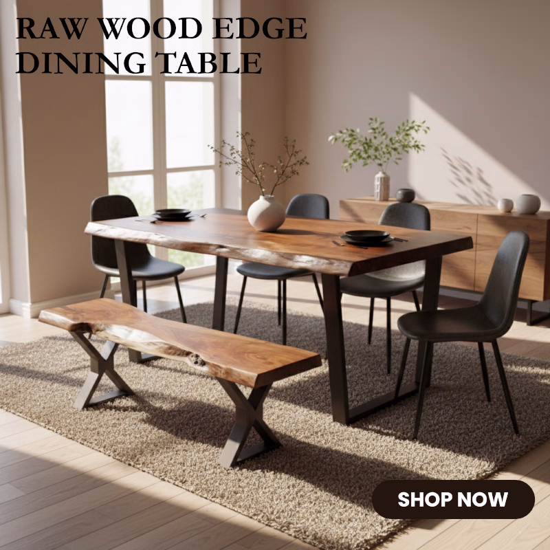 Shop Raw Wood Edge Dining Table