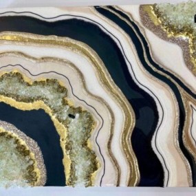 Golden work With Epoxy resin Wall Art