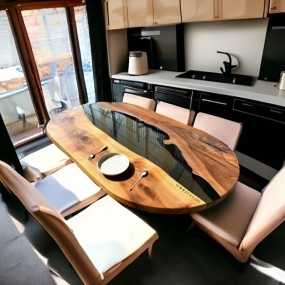 Dining Table | Live Edge Dining Table | WoodenSure Oval Live Edge Dining Table