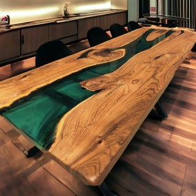 Dining Table | Epoxy Resin Dining Table | EmeraldGlow Epoxy Resin Dining Table