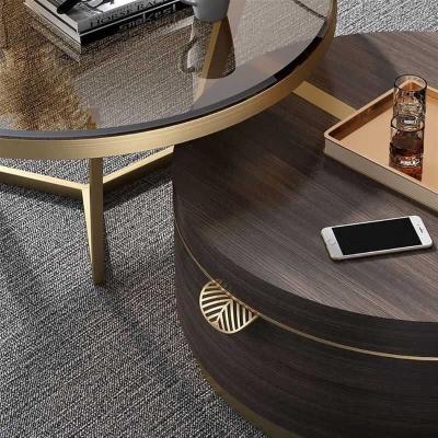 Coffee & Center Tables | Deleted | Nyx Glass Luxury Center Table Set with Gold Frame | Lux...