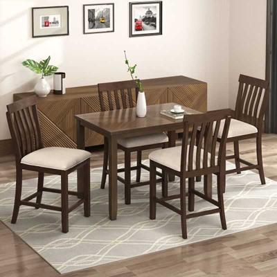 LuminaFeast Dining Table Set | Solid Sheesham Wood with Cushioned Chairs | 4-Seate...