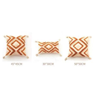Home Decor | Cushion | TerraWeave Throw Pillow | Terracotta Tufted with Tassel...