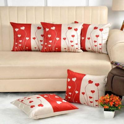 Home Decor | Cushion | HeartBloom Cushion Set of 5 | Satin Cushion Covers – 16...