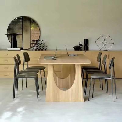 Scandinavian Mango Solid Wood Dining Table | Sculptural 6-Seater Table | 60 x 36 x...