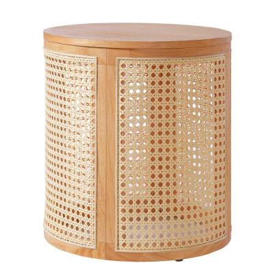 Compact Natural Rubberwood Side Table for Modern Homes