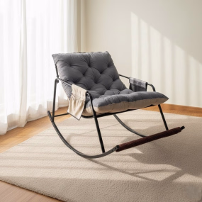 Comfy Adjustable Backrest Rocking Chair With Foot Massager and Reversible Cushion ...