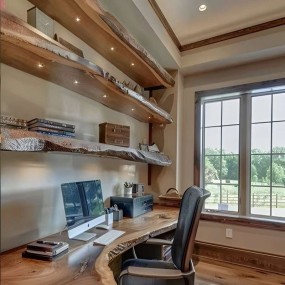 Handcrafted Live Edge Solid Wood Floating Wall Shelves – Set of 3 | Natural Rustic...