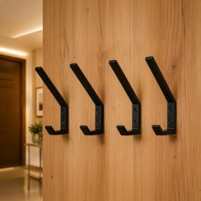 Wall Mounted Helmet Hook Rack Set of 4 – Heavy Duty Motorcycle Helmet Hats Gloves Holder Hanger
