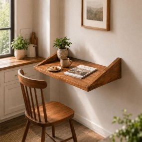 Wall Mounted Foldable Floating Desk, Space Saving Storage Shelf to Study & Laptop ...