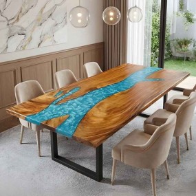 Royal Blue Bliss  Epoxy Resin Dining Table