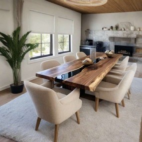 Black River Epoxy resin Table Epoxy Dining Table  Dining Room table Kitchen Table ...