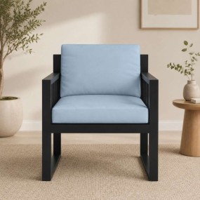 Modern Outdoor Metal Lounge Chair With Cushion | Garden Chair