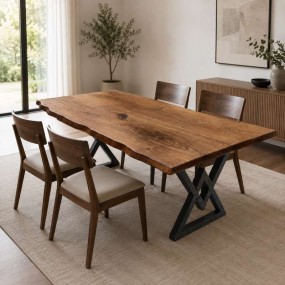 6 Seater Live Edge Dining Table Natural Wood Dining Table