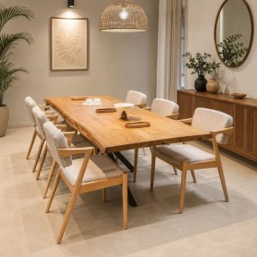 Natural finish live edge dining table for elegant dining spaces live edge solid wo...